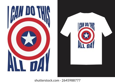 captain america shield creative modern t-shirt design 