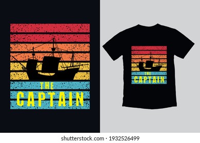 La ilustración de la distribución de camisetas del hombre del barco de arte Capitán con burla