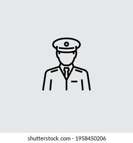 Captain Avatar Vector Line Icon