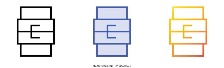 captain band icon. Linear, Blue Fill and Gradient Style Design Isolated On White Background