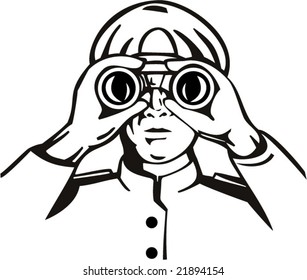 Captain with binoculars
