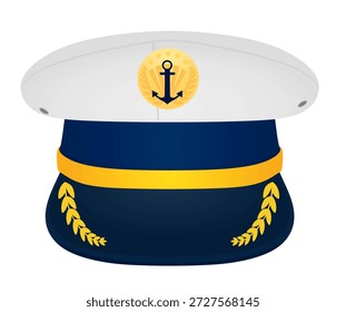 Captain boat hat. vector illustration	
