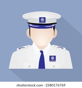 Captain of a boat . vector illustration