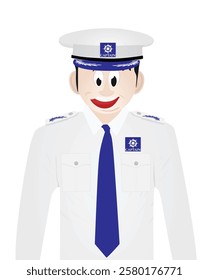 Captain of a boat . vector illustration