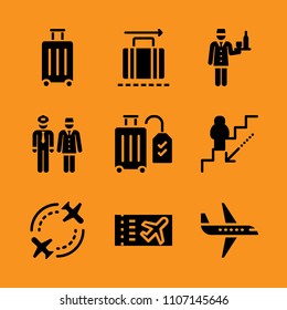 captain, briefcase and tour icon set. Vector illustration for web and design.