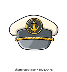 Captain cap icon isolated.