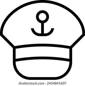 icono capitan cap. Diseño de estilo lineal delgado aislado sobre fondo blanco