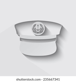  captain cap with shadow on a grey background