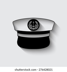 captain cap with shadow on a grey background