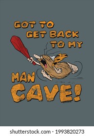 Captain Caveman Man Cave design vector illustration for use in design and print poster canvas