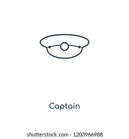 Captain concept line icon. Linear Captain concept outline symbol design. This simple element illustration can be used for web and mobile UI/UX.