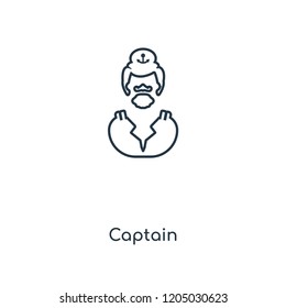 Captain concept line icon. Linear Captain concept outline symbol design. This simple element illustration can be used for web and mobile UI/UX.