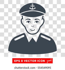 Captain EPS vector icon. Illustration style is flat iconic smooth blue symbol on chess transparent background.