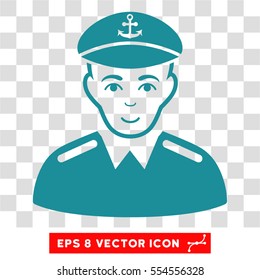 Captain EPS vector icon. Illustration style is flat iconic soft blue symbol on chess transparent background.