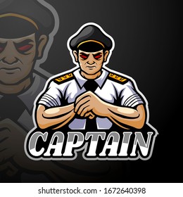 Captain esport logo mascot design