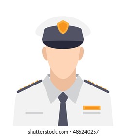 captain flat icon. You can be used for captain several purposes like: websites, UI, UX, print templates, promotional materials, info-graphics, web and mobile phone apps