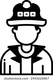 Captain glyph and line vector illustration