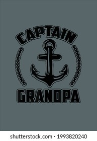 Captain Grandpa Family Grandchild Boating Drive Boat design vector illustration for use in design and print poster canvas