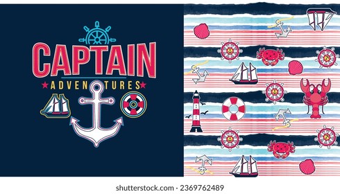 captain graphic tees for boys design