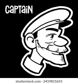 Captain, hand drawn illustration. Doodle style.