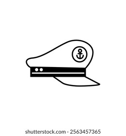 Captain hat anchor sign icon symbol design vector