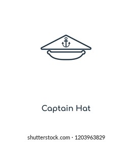 Captain Hat concept line icon. Linear Captain Hat concept outline symbol design. This simple element illustration can be used for web and mobile UI/UX.