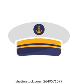 Captain hat flat vector illustration isolated on a white background