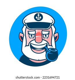 Captain hat icon isolated on white background. Sea, nautical and travel themes. Vector illustration.