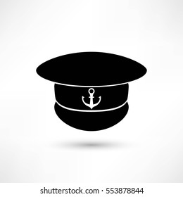 Captain hat icon isolated on white background