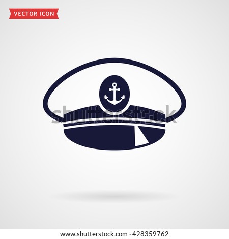 Captain hat icon isolated on white background. Sea, nautical and travel themes. Vector illustration. Foto stock © 