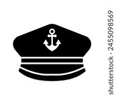 Captain hat icon. Marine hat icon vector color editable