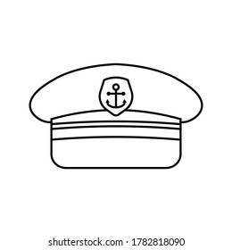 Captain hat icon. Marine hat icon vector. editable. vector illustration.