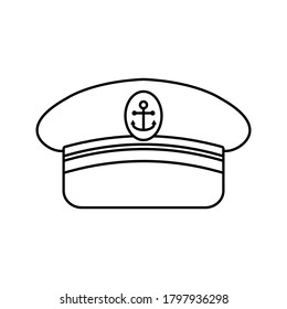 Captain hat icon. Marine hat icon vector. editable. vector illustration.