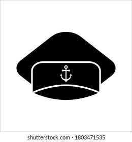 Captain hat icon. Marine hat icon vector on white background