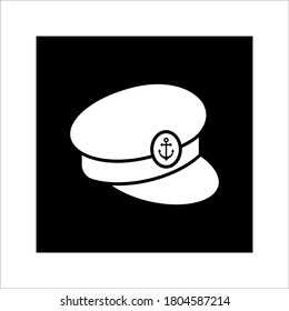 Captain hat icon. Marine hat icon vector on white background