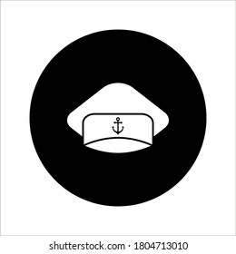 Captain hat icon. Marine hat icon vector on white background