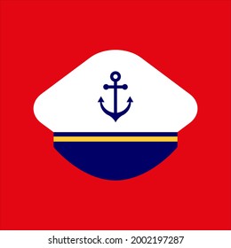Captain hat icon. Marine hat icon vector on background. color editable eps 10