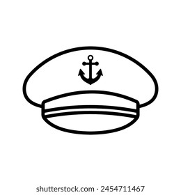 Captain hat icon. Marine hat icon vector color editable