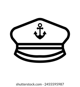 Captain hat icon. Marine hat icon vector color editable