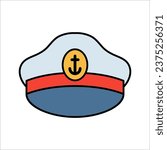Captain hat icon. Sailor cap. vector illustration on white background