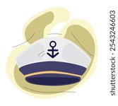 Captain hat icon. Sailor cap.Sailor hat Sea Nautical Element.