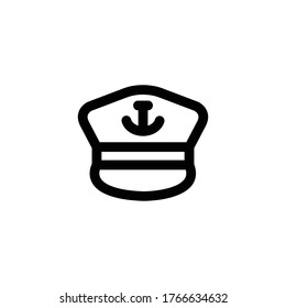 Icono de Capitán Sombrero , Logotipo de marinero, símbolo de mar.
