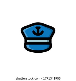 Captain Hat icon , Sailor Logo, Sea symbol.