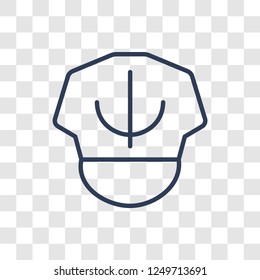 Captain Hat icon. Trendy linear Captain Hat logo concept on transparent background from Nautical collection