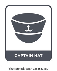 captain hat icon vector on white background, captain hat trendy filled icons from Nautical collection, captain hat simple element illustration