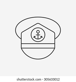 captain hat line icon