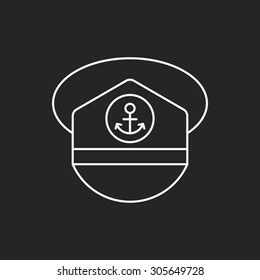 captain hat line icon