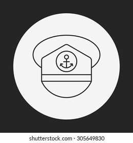 captain hat line icon