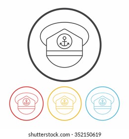 captain hat line icon