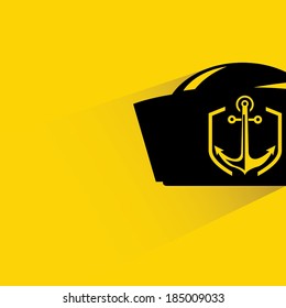captain hat on yellow background